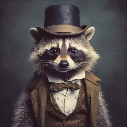 Raccoon Wearing A Gift - 11CT Stamped Cross Stitch 40*40CM