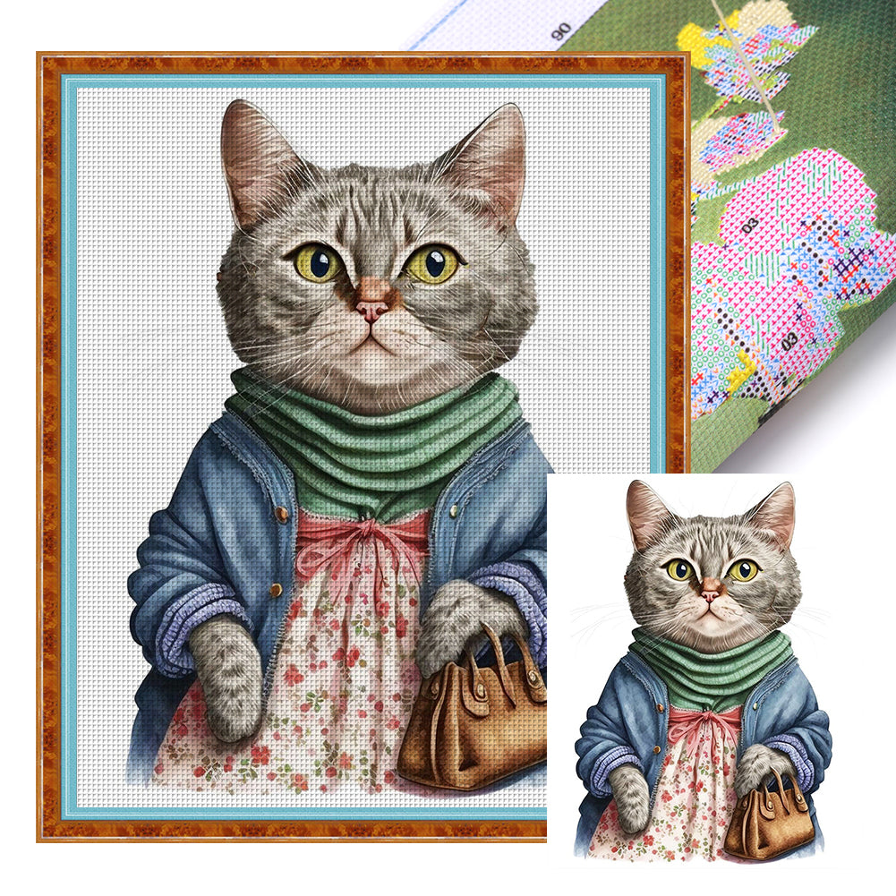 Cat Carrying Bag - 11CT Stamped Cross Stitch 40*50CM