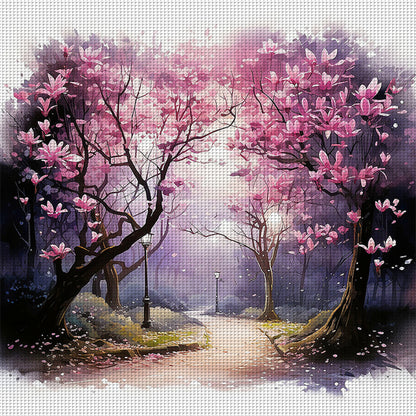 Magnolia Tree - 11CT Stamped Cross Stitch 40*40CM