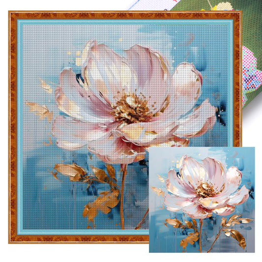Pink Flowers - 11CT Stamped Cross Stitch 40*40CM