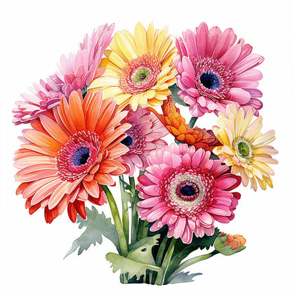 Gerbera - 11CT Stamped Cross Stitch 40*40CM