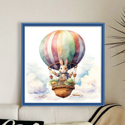 Easter Hot Air Balloon Bunny - 11CT Stamped Cross Stitch 40*40CM