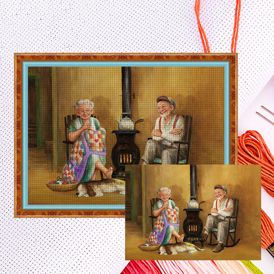 Old Couple - 11CT Counted Cross Stitch 40*30CM