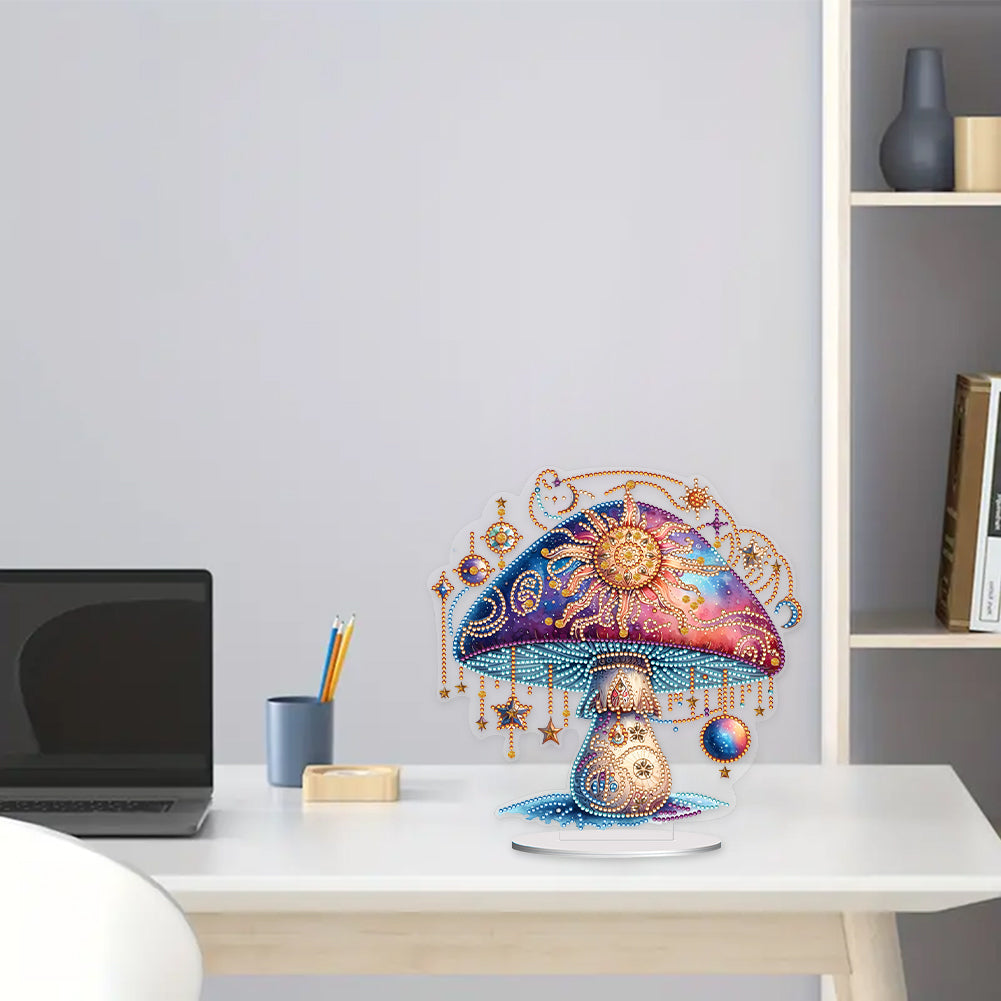 Mushroom Handmade Diamond Art Tabletop Decor Home Office Decor (Sun Mushroom)