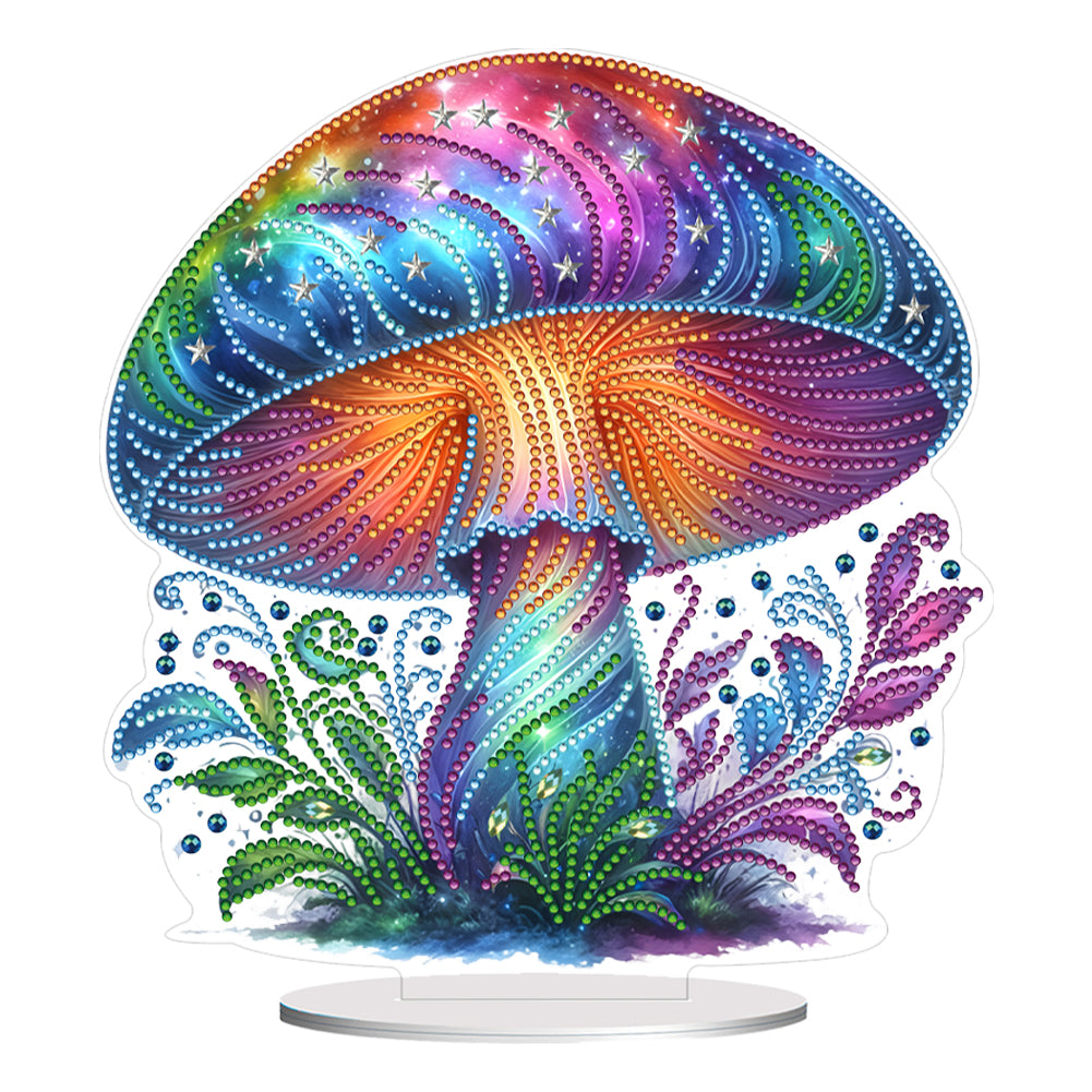 Mushroom Handmade Diamond Art Tabletop Decor Home Office Decor (Leaf Mushroom)