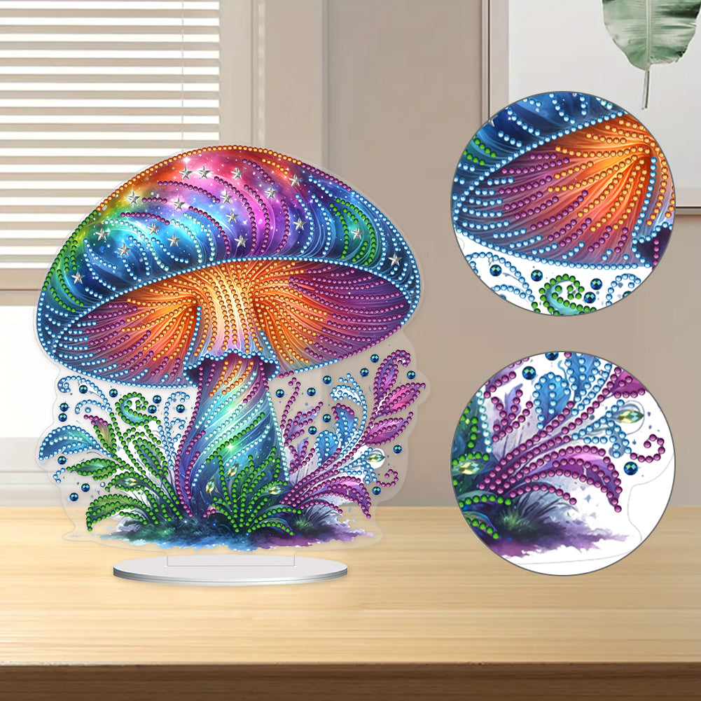 Mushroom Handmade Diamond Art Tabletop Decor Home Office Decor (Leaf Mushroom)