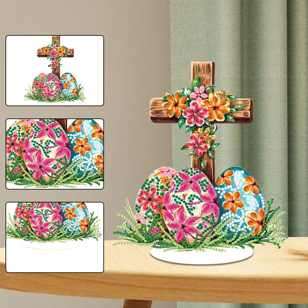 Special Shaped 5D Easter Egg Cross DIY Diamond Art Tabletop Decor Bedroom Decor