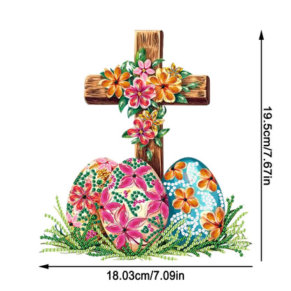 Special Shaped 5D Easter Egg Cross DIY Diamond Art Tabletop Decor Bedroom Decor