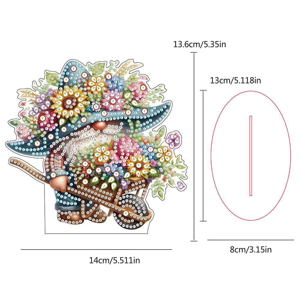 Single-Side Special Shape Spring Gnome Desktop Diamond Art Kits for Home Decor