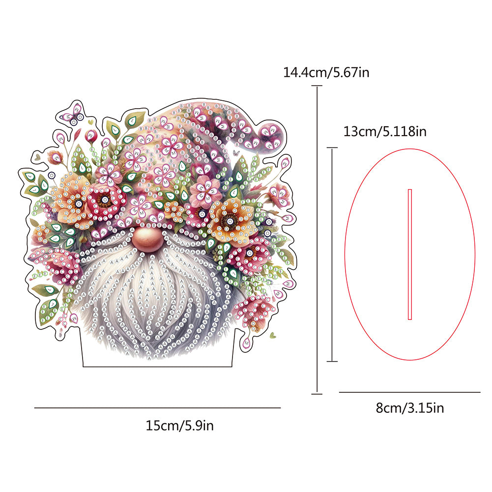 Single-Side Special Shape Spring Gnome Desktop Diamond Art Kits for Home Decor