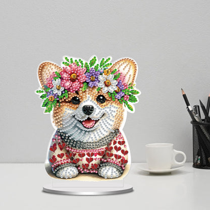 Special Shape Single-Side 5D DIY Shiba Inu Puppy Diamond Art Tabletop Home Decor