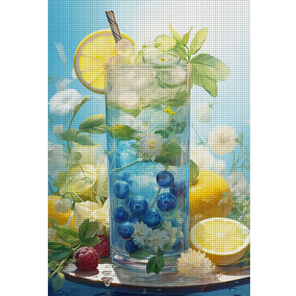 Blueberry Lemon Tea - 11CT Stamped Cross Stitch 40*60CM