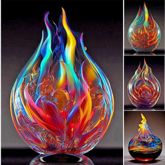 Glass Fire Sculpture - Full Round Drill Diamond Painting  30*40CM