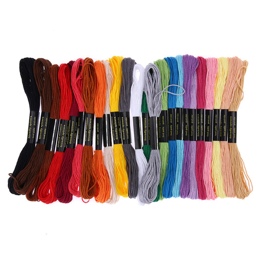 24 Colors Embroidery Thread Hand Cross Stitch Floss Sewing Skeins Craft