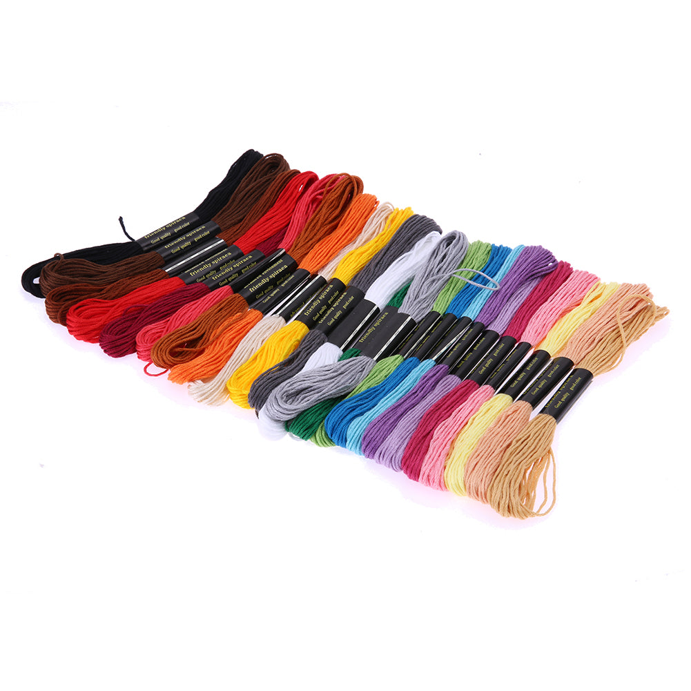 24 Colors Embroidery Thread Hand Cross Stitch Floss Sewing Skeins Craft