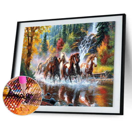 Horses - Full Round Drill Diamond Painting 56*35CM