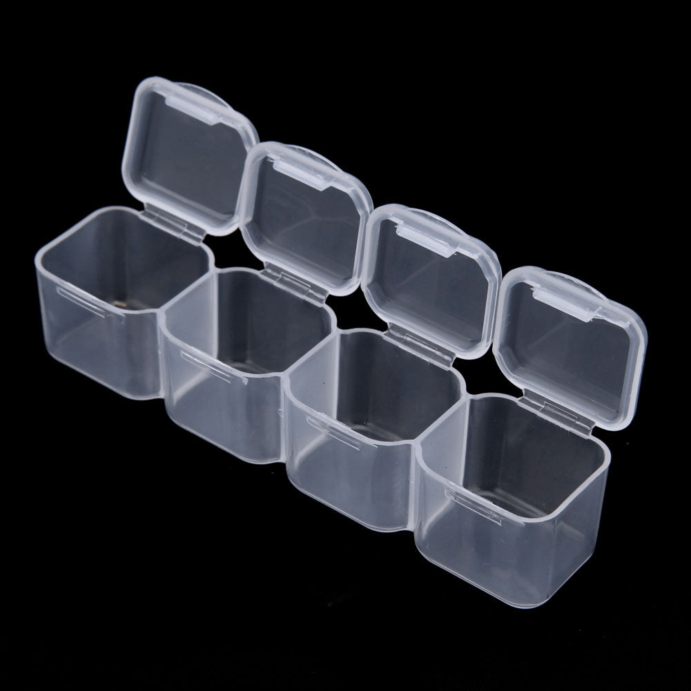 28 Slots Plastic Storage Box Nail Art Rhinestone Jewelry Display Case