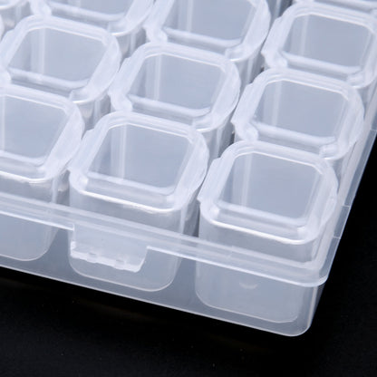 28 Slots Plastic Storage Box Nail Art Rhinestone Jewelry Display Case