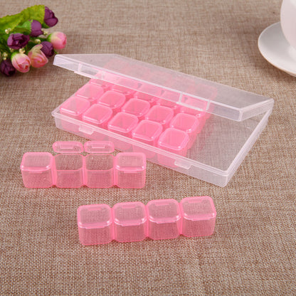 28 Slots Plastic Storage Box Nail Art Rhinestone Jewelry Display Case