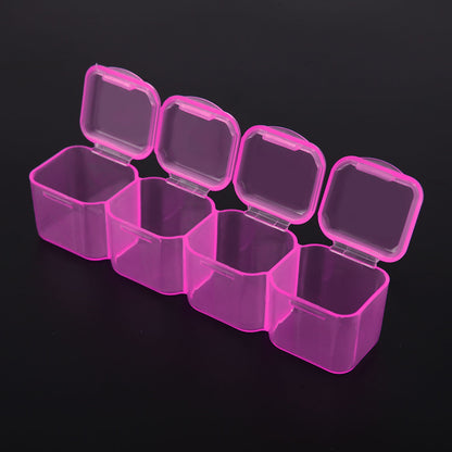 28 Slots Plastic Storage Box Nail Art Rhinestone Jewelry Display Case