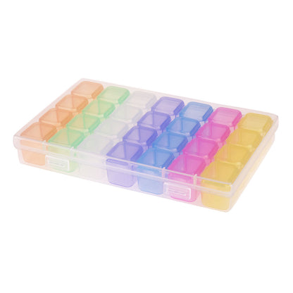 28 Slots Plastic Storage Box Nail Art Rhinestone Jewelry Display Case