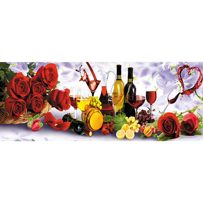 Rose Wine - Special Shaped Drill Diamond Painting 75*30 CM