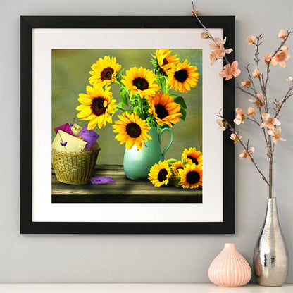 Sunflower Vase - Full Round Drill Diamond Painting 30*30CM