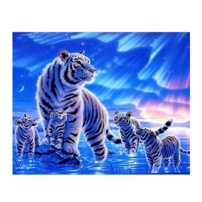 Tiger Animal - Full Round Drill Diamond Painting 40*30CM