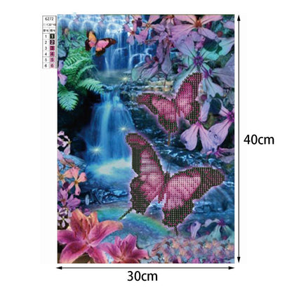 Butterfly - Full Round Drill Diamond Painting 40*30CM
