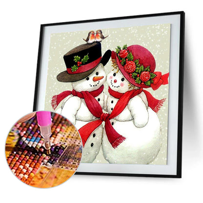 Christmas Snowman - Full Round Drill Diamond Painting 30*30CM