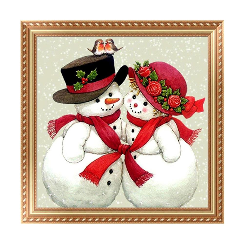 Christmas Snowman - Full Round Drill Diamond Painting 30*30CM