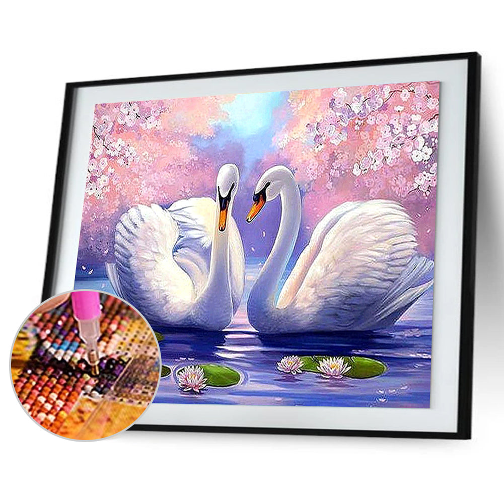 Swans - Full Round Drill Diamond Painting 40*30 CM