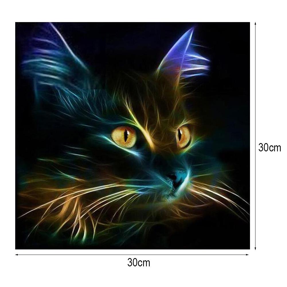 Cat - Full Round Drill Diamond Painting 30*30CM