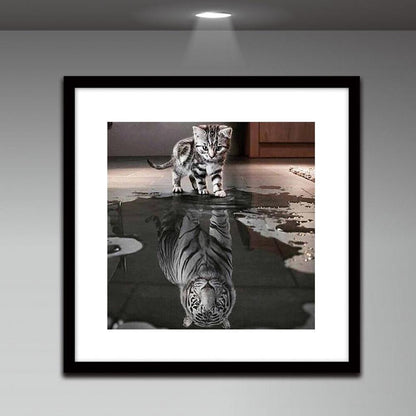 Cat Tiger - Full Round Drill Diamond Painting 30*30CM