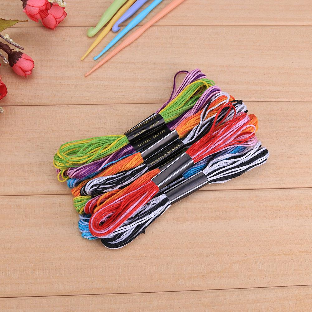 12pcs Durable Polyester Dyeing Line Sewing Cross Stitch Embroidery Threads