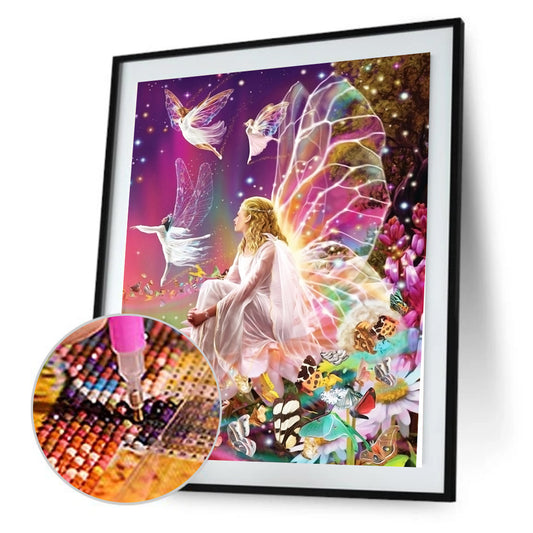 Butterfly Fairy - Full Round Drill Diamond Painting 40*30CM