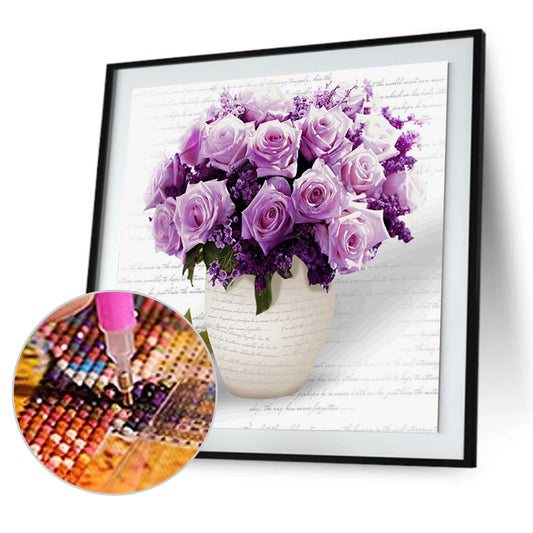 Flower Rose - Full Round Drill Diamond Painting 30*30CM