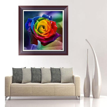 Rainbow Rose - Full Round Drill Diamond Painting 35*35CM