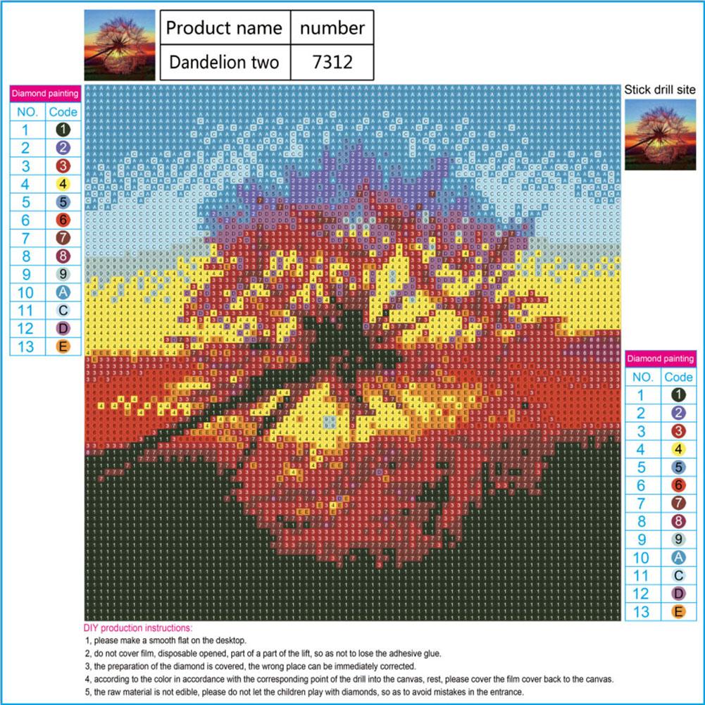 Dandelion - Full Round Drill Diamond Painting 30*30CM