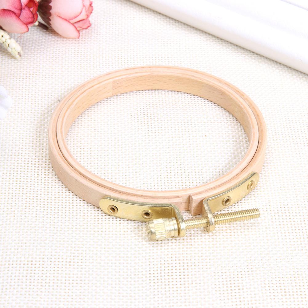 DIY Wooden Cross Stitch Frame Needlework Hoop Ring Embroidery Tool(10.5cm)