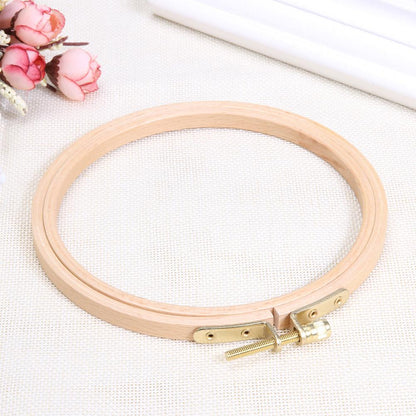 DIY Wooden Cross Stitch Frame Needlework Hoop Ring Embroidery Tool(15.5cm)