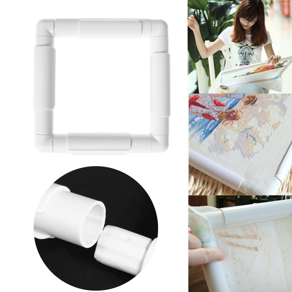 Square Shape Embroidery Frame Craft Cross Stitch Needlework Sewing Hoop(A)
