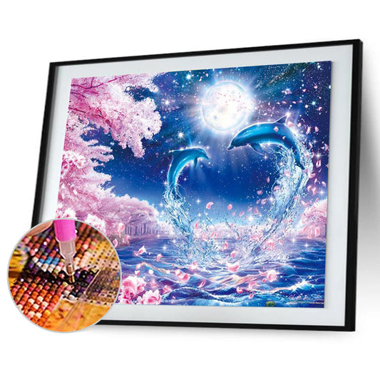 Dolphin - Full Round Drill Diamond Painting 30*40CM