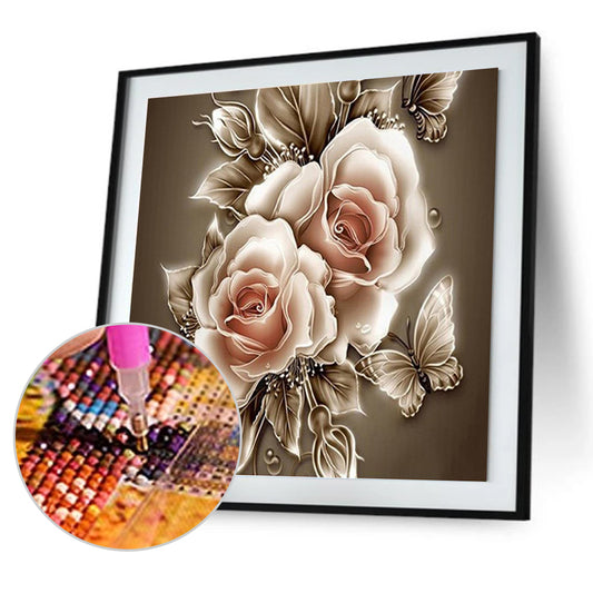 Retro Flowers - Full Round Drill Diamond Painting 35*35CM