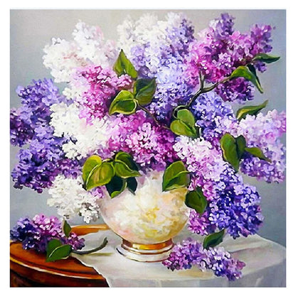 Lavender Vase - Full Round Drill Diamond Painting 30*30CM