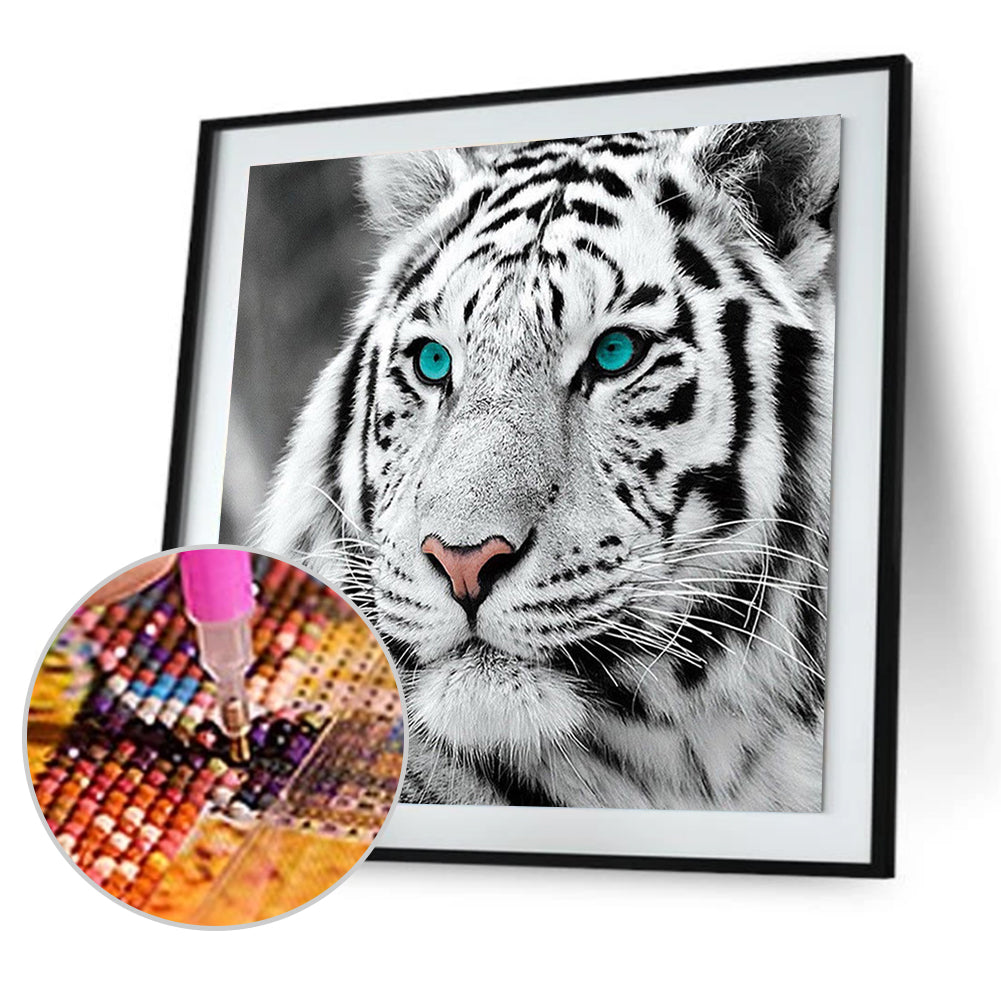 Tiger Head - Full Round Drill Diamond Painting 30*30CM