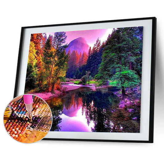 River Scenery - Full Round Drill Diamond Painting 40*30 CM