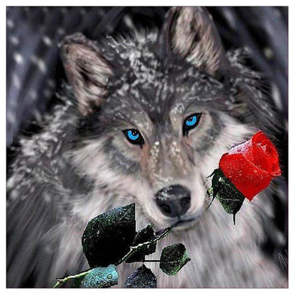 Rose Wolf - Full Round Drill Diamond Painting 30*30CM