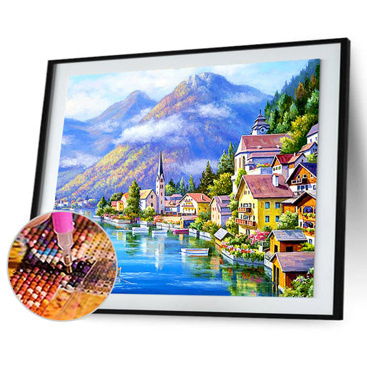 Seaside Town - Full Round Drill Diamond Painting 40*30 CM