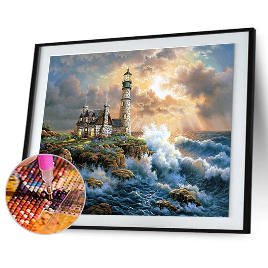 Lighthouse - Full Round Drill Diamond Painting 40*30 CM